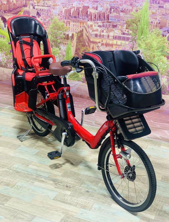 920 電動自転車ブリヂストン子供のせ　20インチ　超高性能バッテリー　レッド