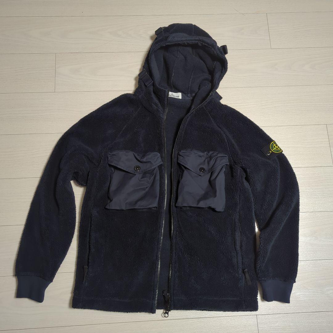 STONE ISLAND ボアフーディージャケット ダウンパーカースウェット