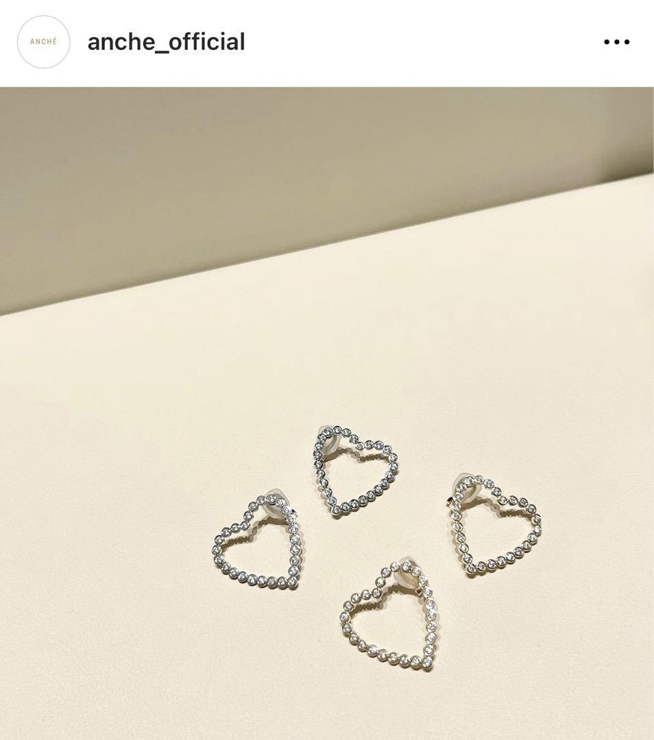 ネイルパーツ anche kirarin heart earring / silver