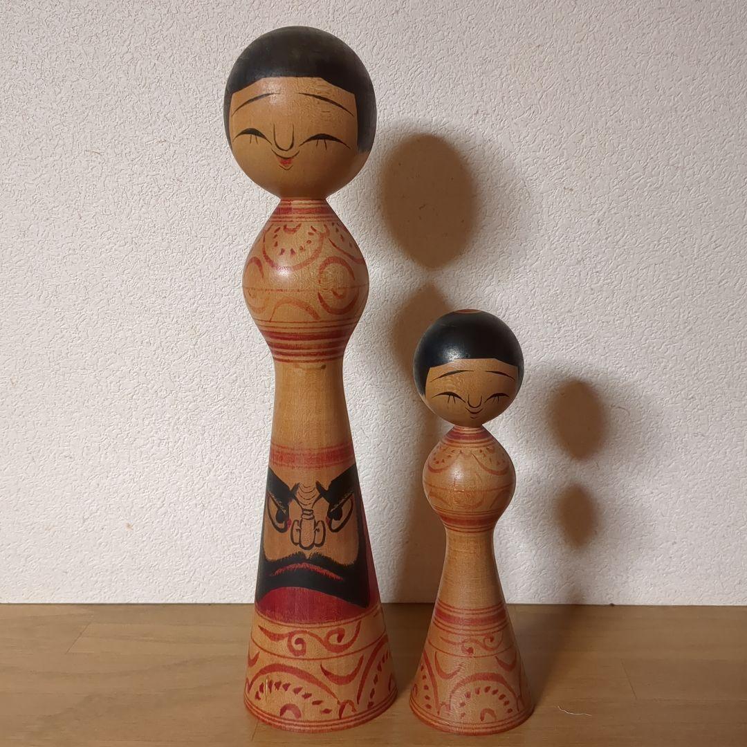 盛秀太郎 作 津軽系伝統こけし 大小2体