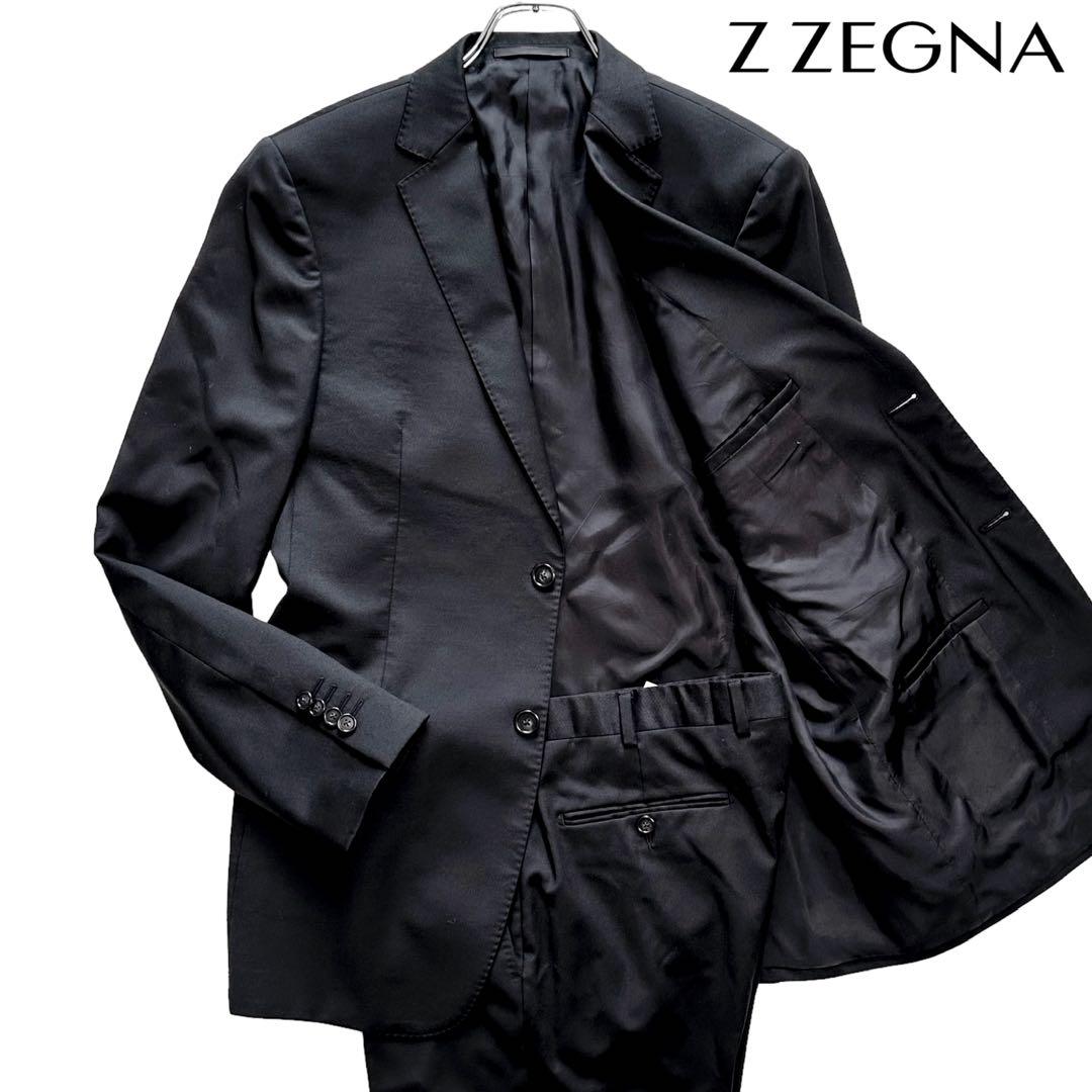 Z ZEGNA ゼニア スーツ セットアップ 無地 2B ブラック 50サイズ