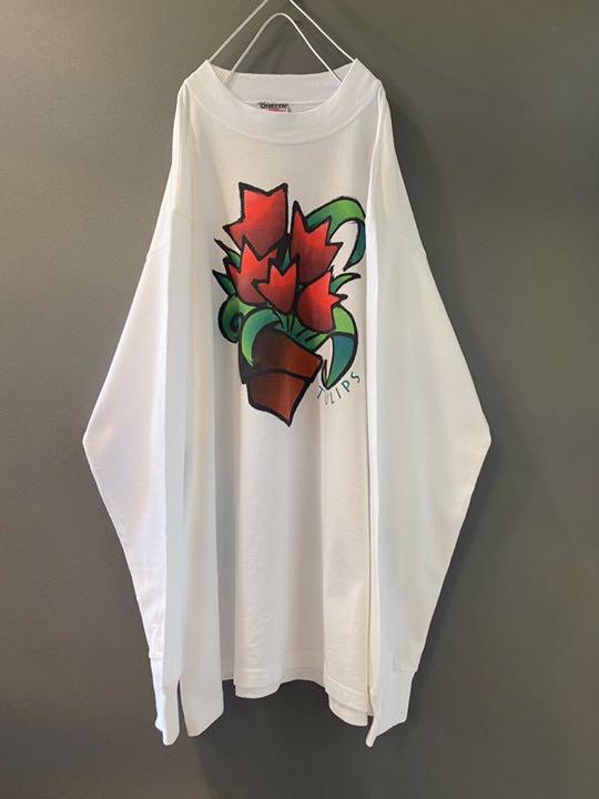 古着 ビンテージ 80s 90s USA チューリップ ロング Tシャツ 希少