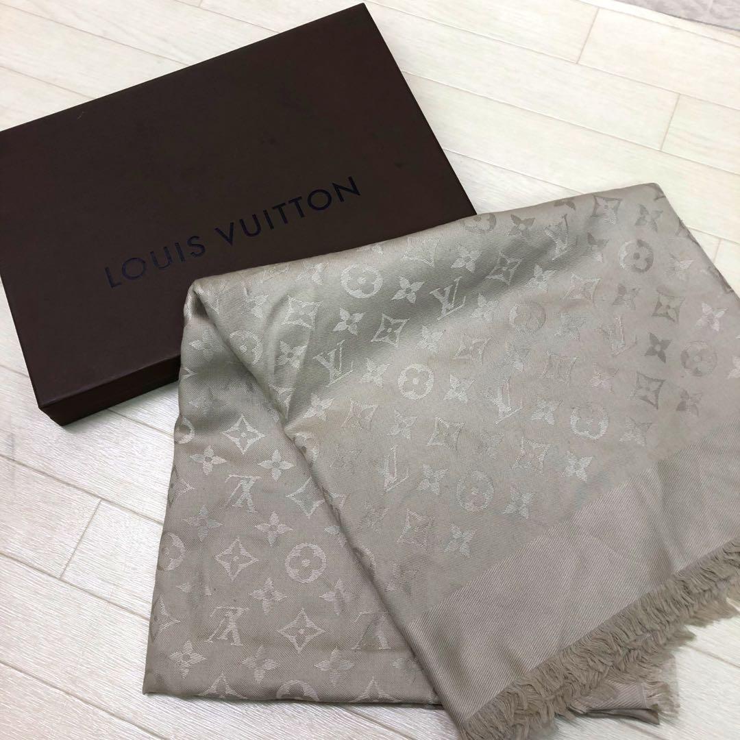 箱あり ルイヴィトン LOUIS VUITTON モノグラム ストール ベージュ